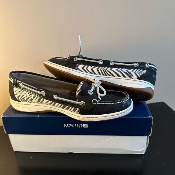 Sperry Shoes - Sperry Sz W 9 Zebra sequin slip on loafer